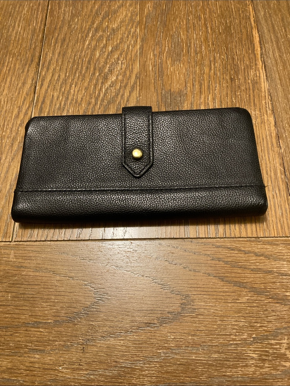 Fossil Black Leather Snap Wallet - Women's Accessories